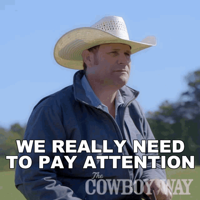 We Really Need To Pay Attention Booger Brown GIF - We Really Need To Pay Attention Booger Brown The Cowboy Way GIFs