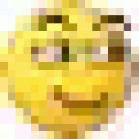 a close up of a yellow smiley face on a white background