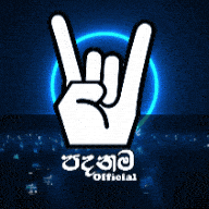 a hand making a devil horns sign with a blue background