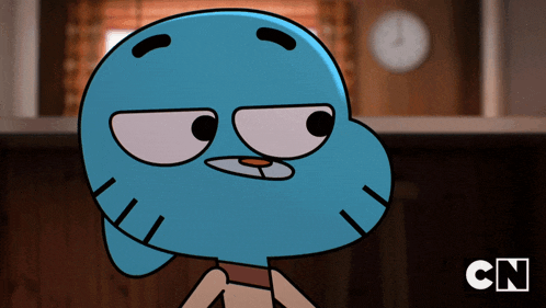 a cartoon character from the amazing world of gumball with cn written on the bottom