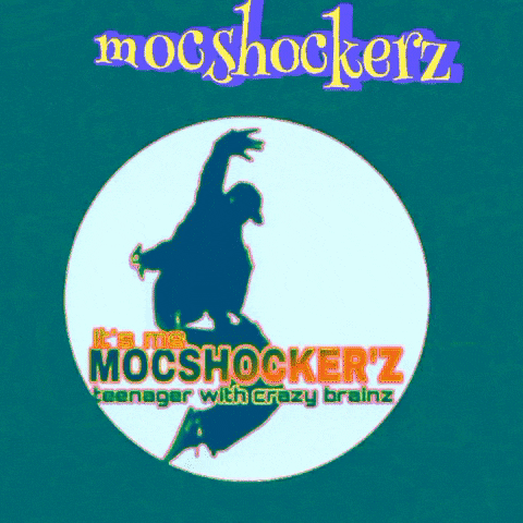 a poster for mocshockerz shows a silhouette of a person on a skateboard