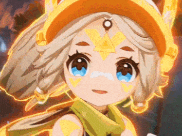 a close up of a cartoon character with blue eyes and a yellow hat