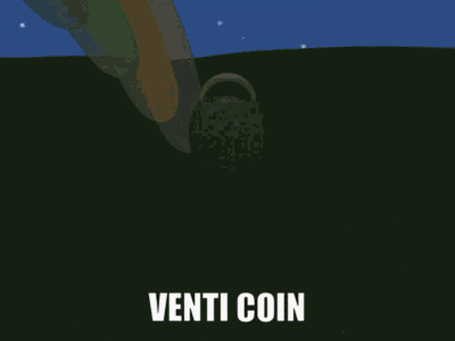 a picture of a golf ball with the words venti coin on the bottom