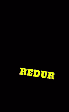 a white horse with the word redur in yellow letters