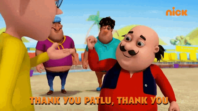 a cartoon says thank you patlu and thank you