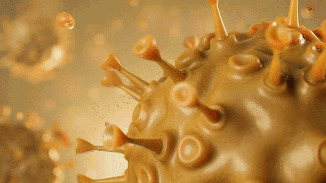 a close up of a virus that looks like a ball