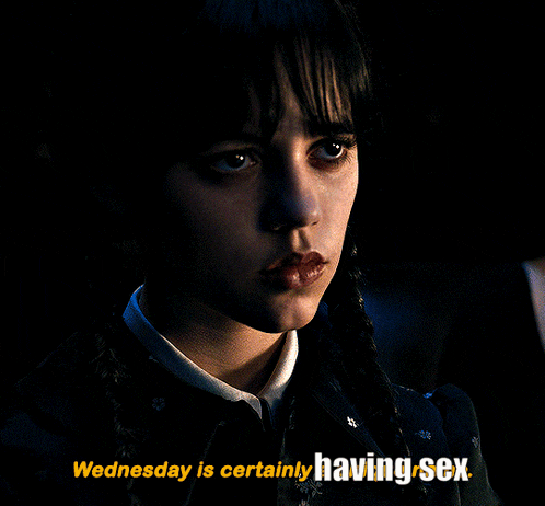 wednesday is certainly having sex with a woman in the dark