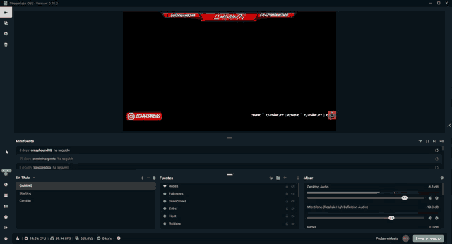 a computer screen shows a loading screen for a stream