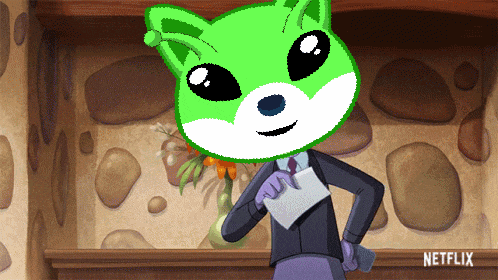a cartoon character with a green head is holding a piece of paper with a netflix logo in the corner