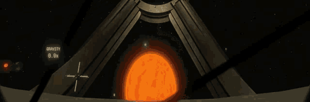a computer generated image of a sun with the word gravity visible