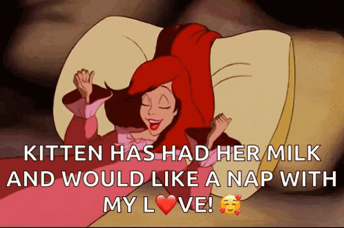 a cartoon of ariel from the little mermaid laying on a bed