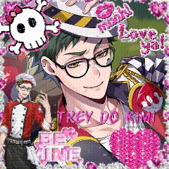 a picture of a man with glasses and a hat with a skull on it
