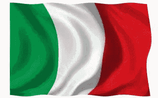 an italian flag is waving in the wind on a white background