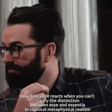 a man with glasses and a beard says how tristan jr reacts when you can 't clarify the distinction