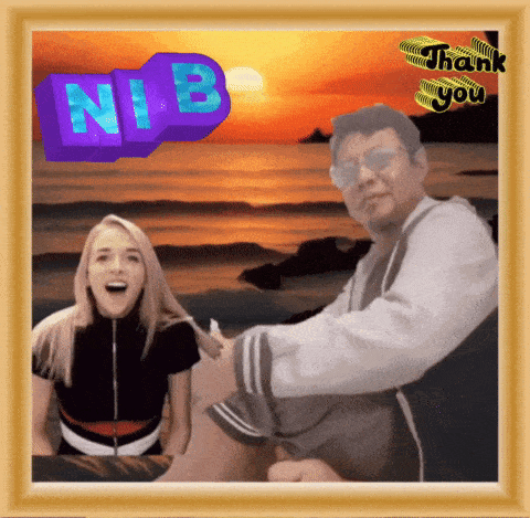 a picture of a man and a woman with the letters nib on the top