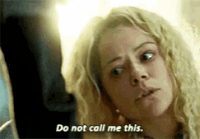 a woman with blonde hair says do not call me this