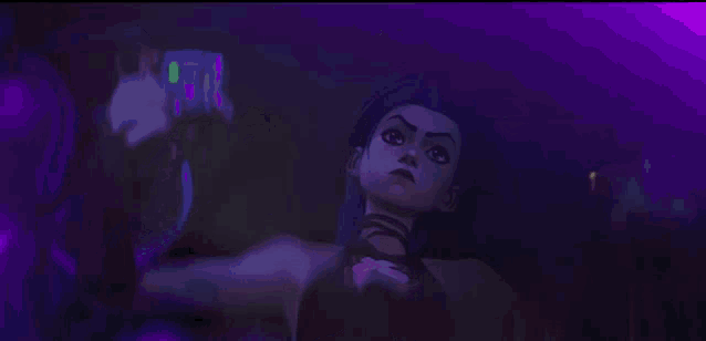 a woman in a purple top with a x on it