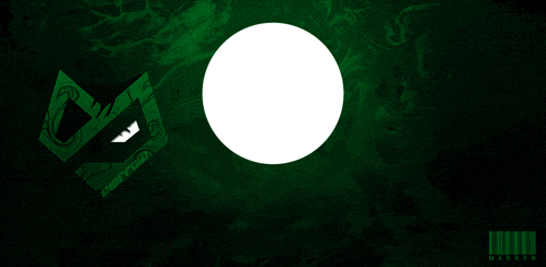 a green background with a circle in the middle