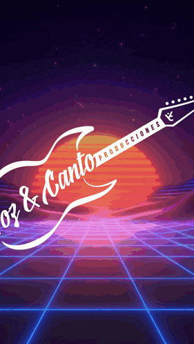 a picture of a guitar that says voz & canto productions