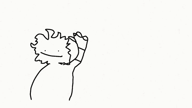 a black and white drawing of a cartoon character with a very angry face .