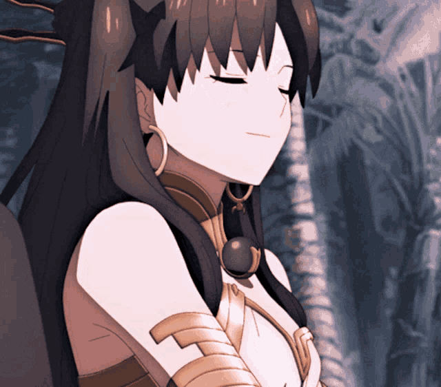 a close up of a cartoon character with her eyes closed