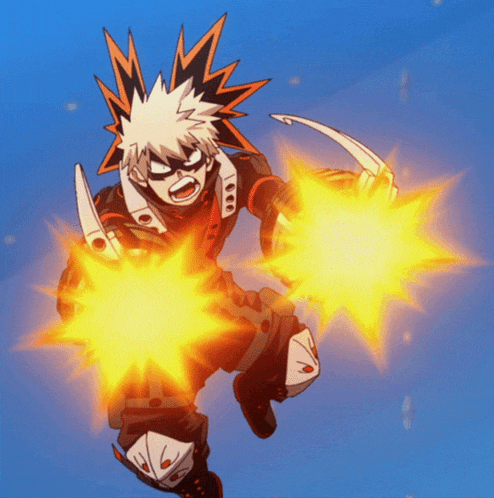 a cartoon character is holding a pair of fire balls in his hands