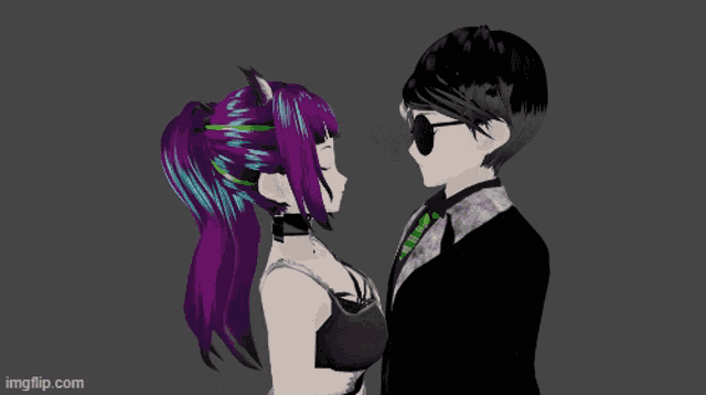 a boy and a girl are looking at each other with imgflip.com in the corner