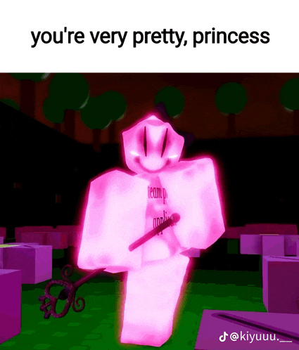 a picture of a pink ghost with the words you 're very pretty princess
