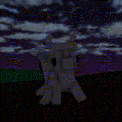 a stuffed animal is sitting on the ground in the dark .