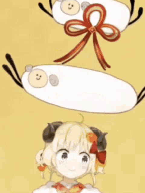 a drawing of a girl wearing a hat with a lemon on top of it