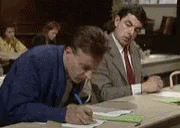 Mr Bean Exam GIF - Mr Bean Exam Cheat GIFs