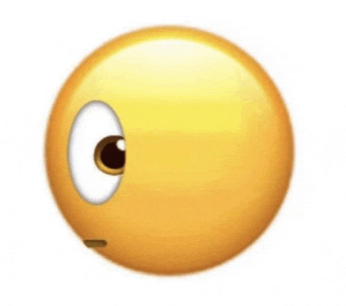 a yellow smiley face with a white eye and a tear coming out of it on a white background .