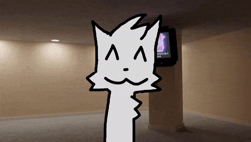 a drawing of a cat with a tv behind it that says " invisible " on it