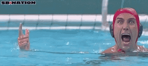a man in a swimming pool with the word sb nation on the bottom