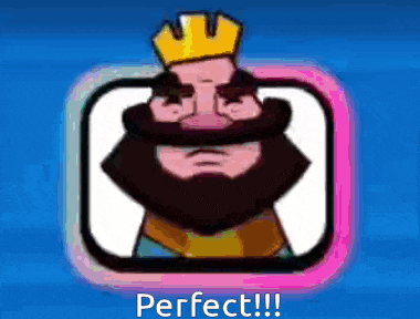 a cartoon of a man with a beard and a crown on his head says perfect !!!