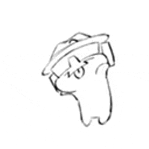 a black and white drawing of a cartoon character with glasses on .