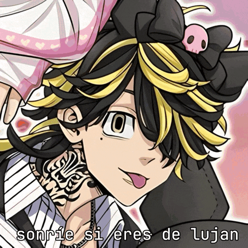 a drawing of a person with the words sonrie si eres de lujan above them