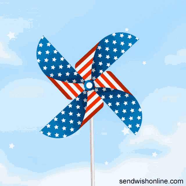 a pinwheel in the colors of the american flag