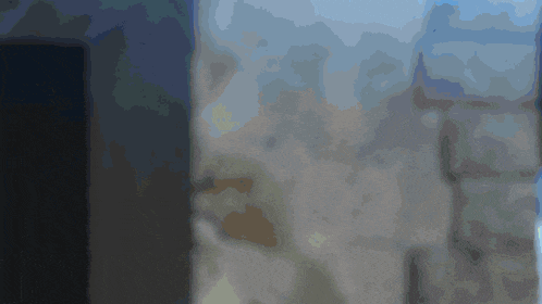 a computer generated image of a castle with a blue sky in the background