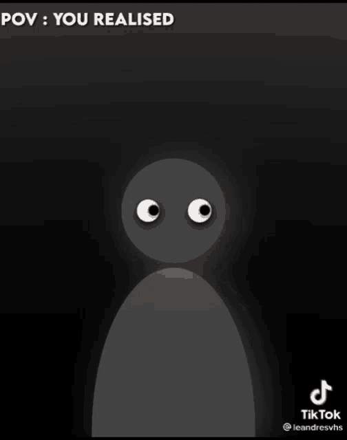 a black and white drawing of a person that says pov you realised on the bottom
