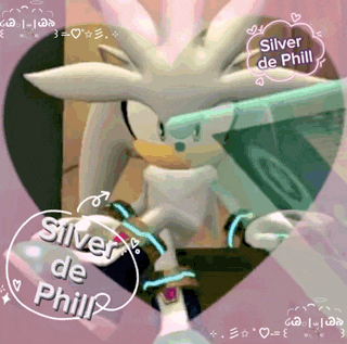 a picture of silver from sonic the hedgehog in a heart