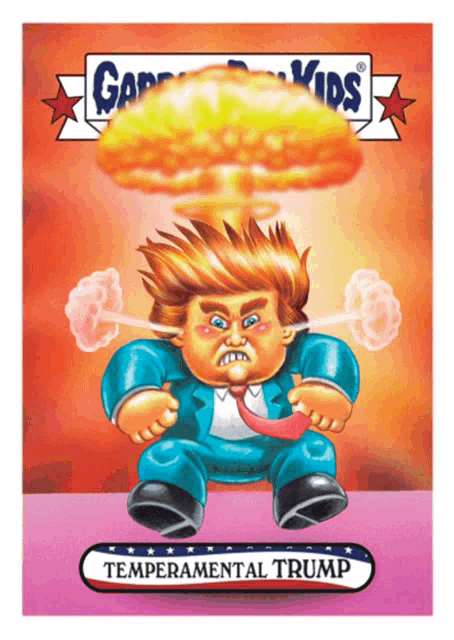 a cartoon of a man named temperamental trump