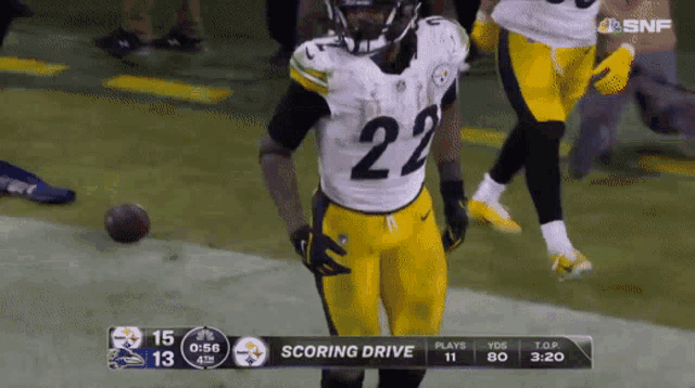 a football player with the number 22 on his shirt