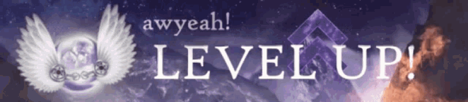 a sign that says awwyeah level up on it