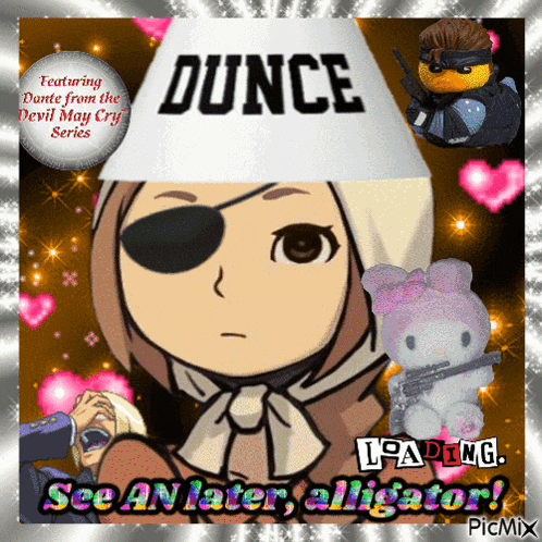 a picture of a girl wearing a hat that says dunce