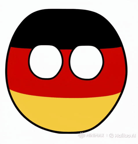 a drawing of a german flag with two white circles in the center