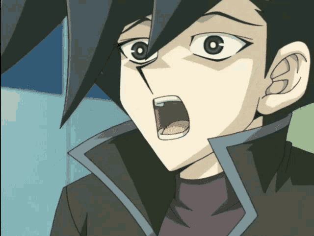a close up of a cartoon character 's face with his mouth open