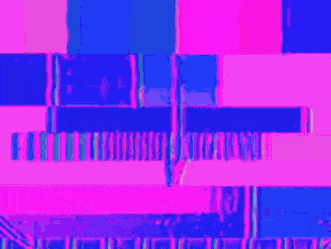 it looks like a tv screen with a rainbow of colors and a grid in the background .