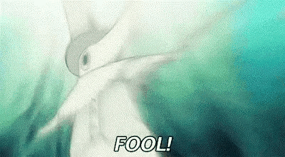 a white rabbit is dancing in the water with the words `` fool '' written next to it .