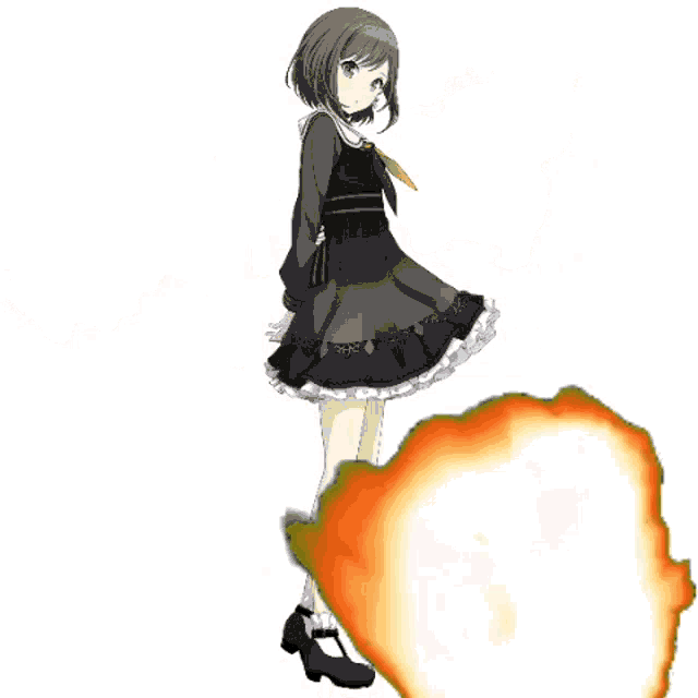 a close up of an explosion with orange and white smoke on a white background
